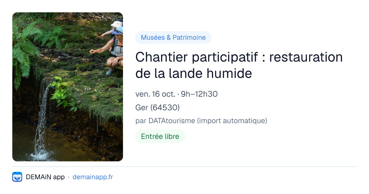 Chantier participatif : restauration de la lande humide — Ger