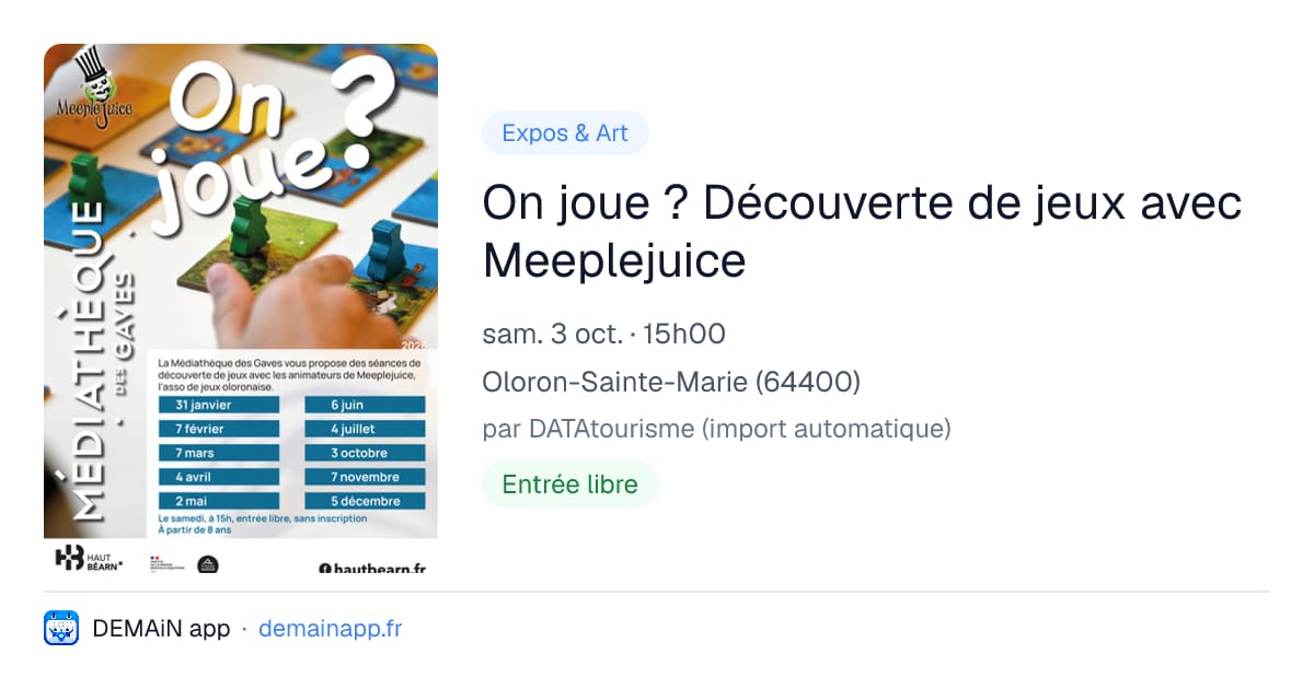 On joue ? Découverte de jeux avec Meeplejuice — Oloron-Sainte-Marie