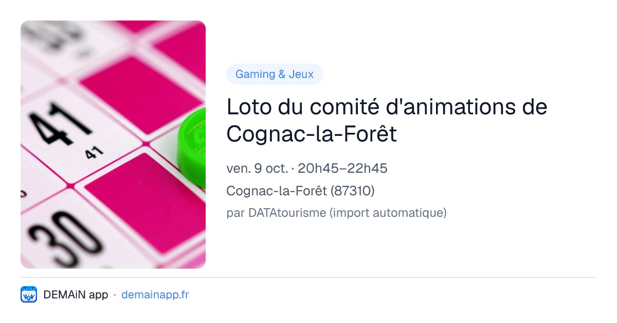 Loto du comité d'animations de Cognac-la-Forêt — Cognac-la-Forêt