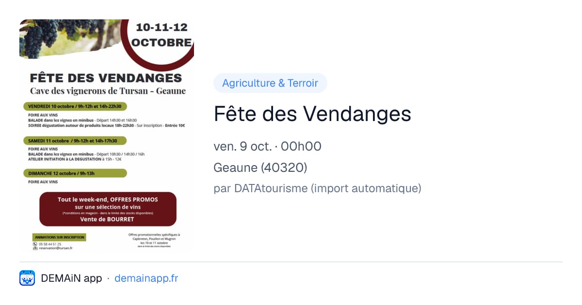 Fête des Vendanges — Geaune