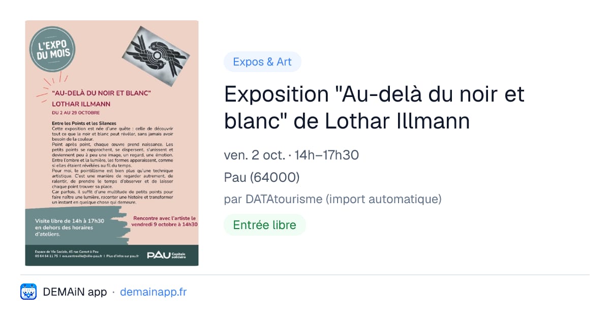 Exposition "Au-delà du noir et blanc" de Lothar Illmann — Pau