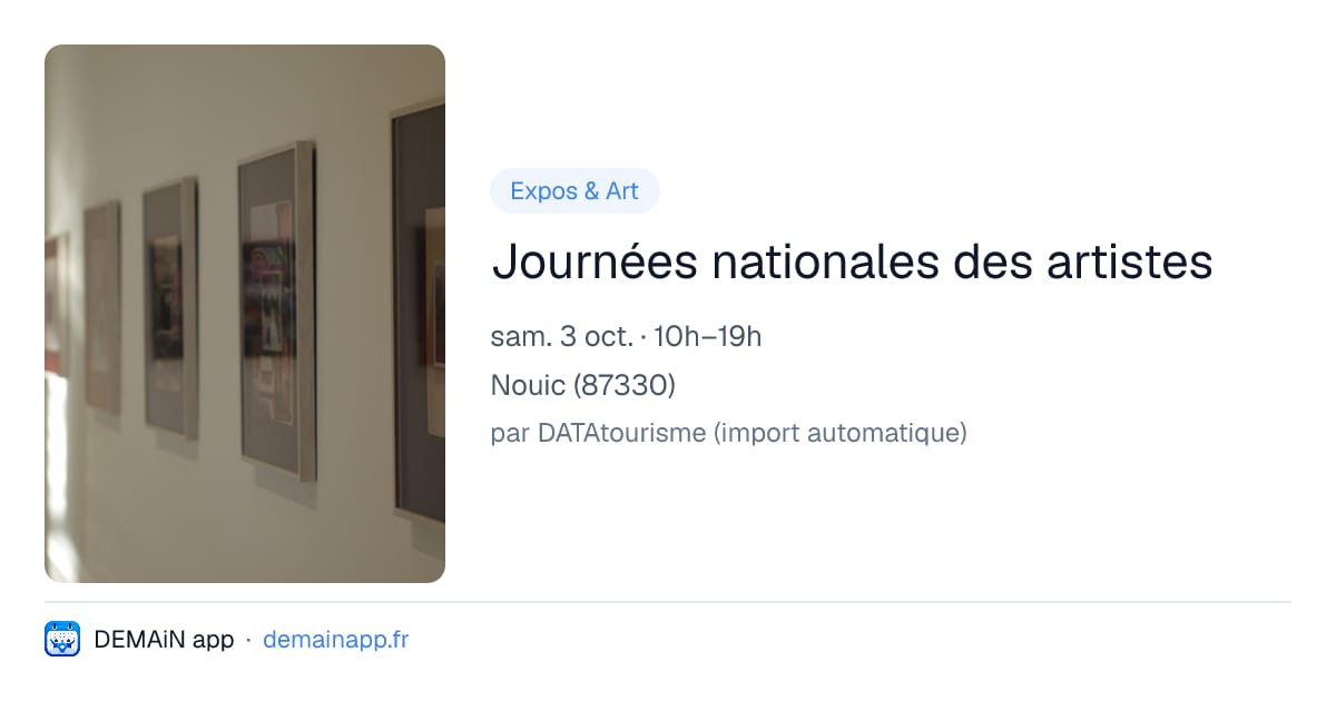 Journées nationales des artistes — Nouic