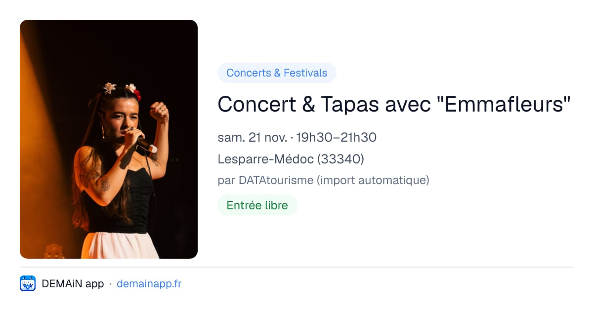 Concert & Tapas avec "Emmafleurs" — Lesparre-Médoc