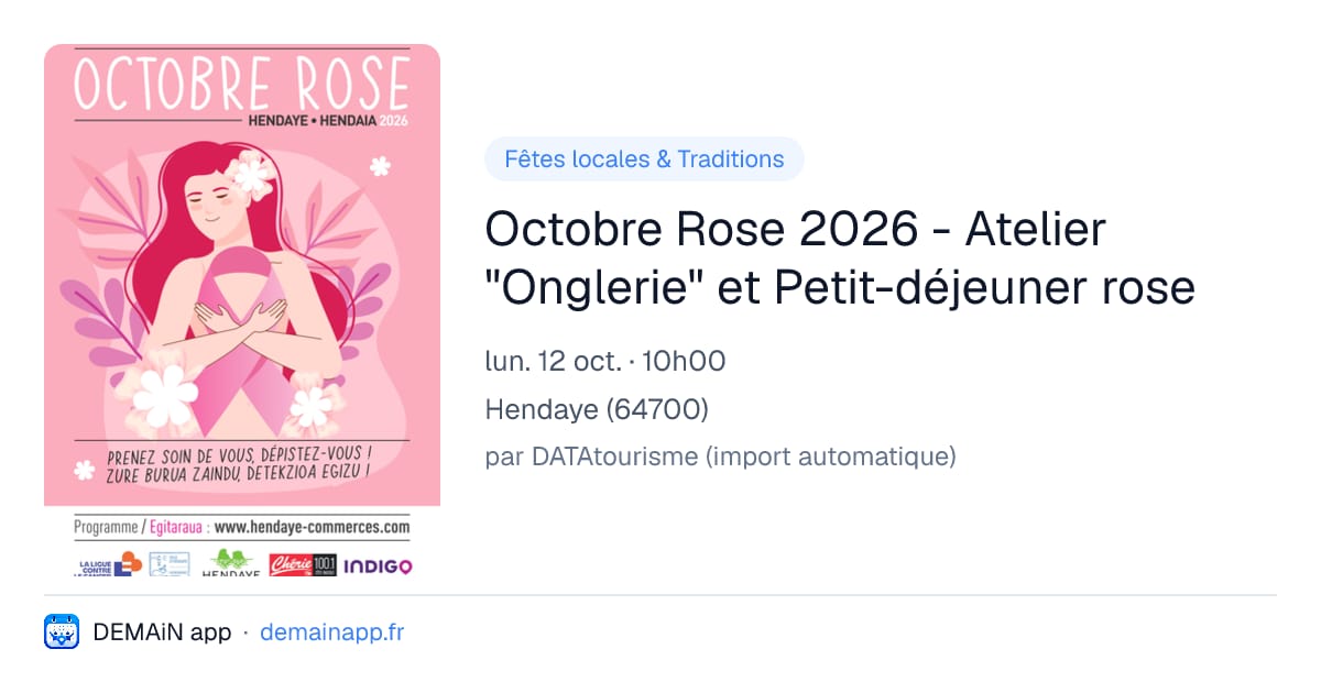 Octobre Rose 2026 - Atelier "Onglerie" et Petit-déjeuner rose — Hendaye