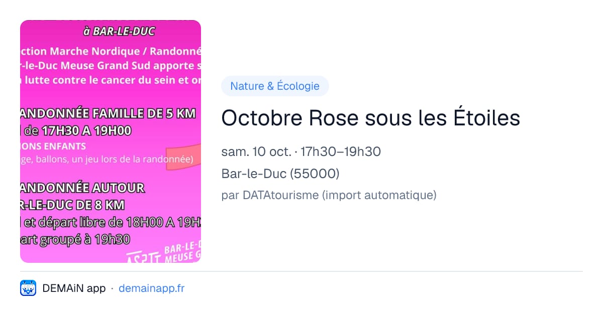 Octobre Rose sous les Étoiles — Bar-le-Duc
