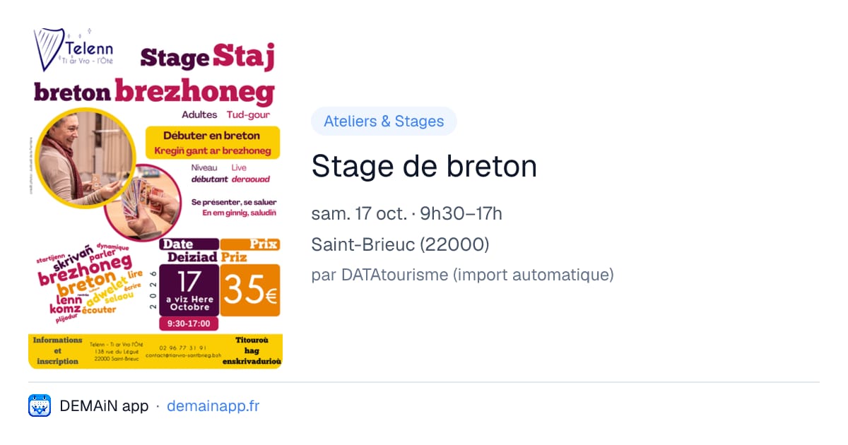 Stage de breton — Saint-Brieuc