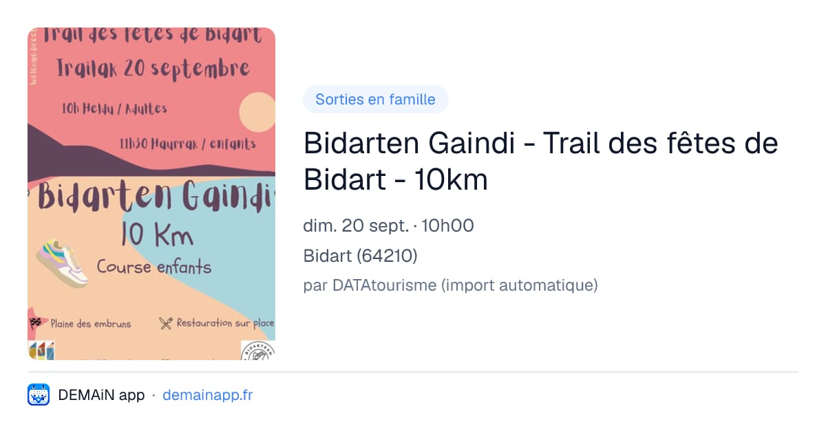 Bidarten Gaindi - Trail des fêtes de Bidart - 10km — Bidart