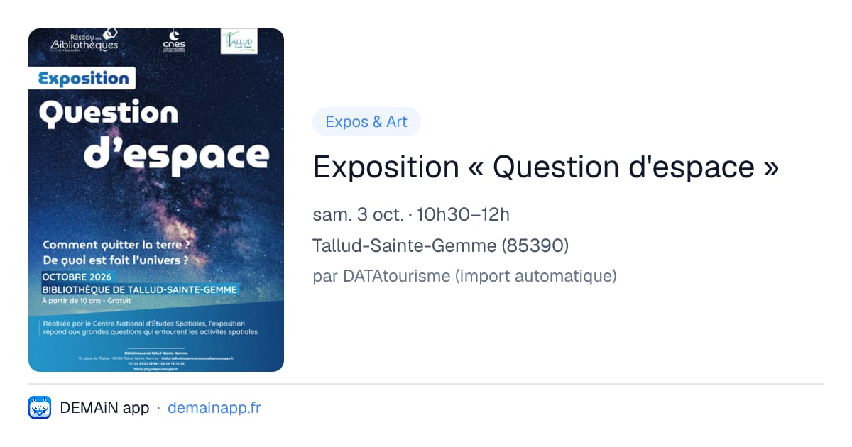 Exposition « Question d'espace » — Tallud-Sainte-Gemme