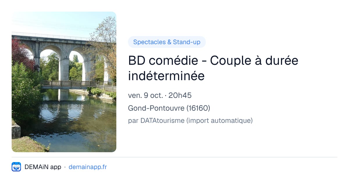 BD comédie - Couple à durée indéterminée — Gond-Pontouvre
