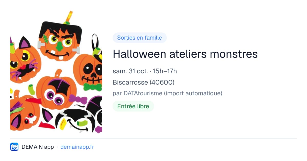 Halloween ateliers monstres — Biscarrosse