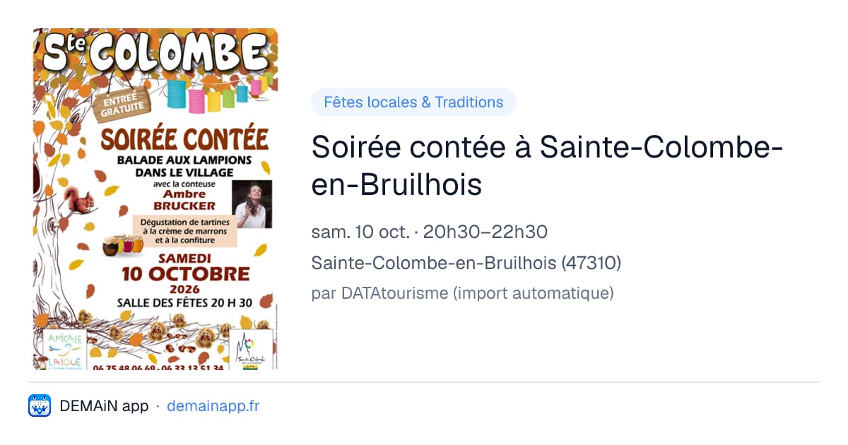 Soirée contée à Sainte-Colombe-en-Bruilhois — Sainte-Colombe-en-Bruilhois
