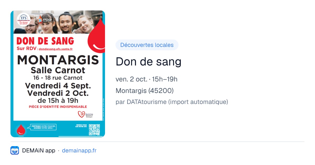 Don de sang — Montargis