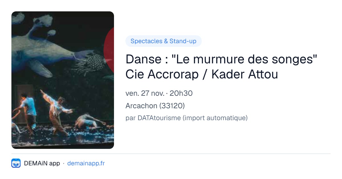 Danse : "Le murmure des songes" Cie Accrorap / Kader Attou — Arcachon
