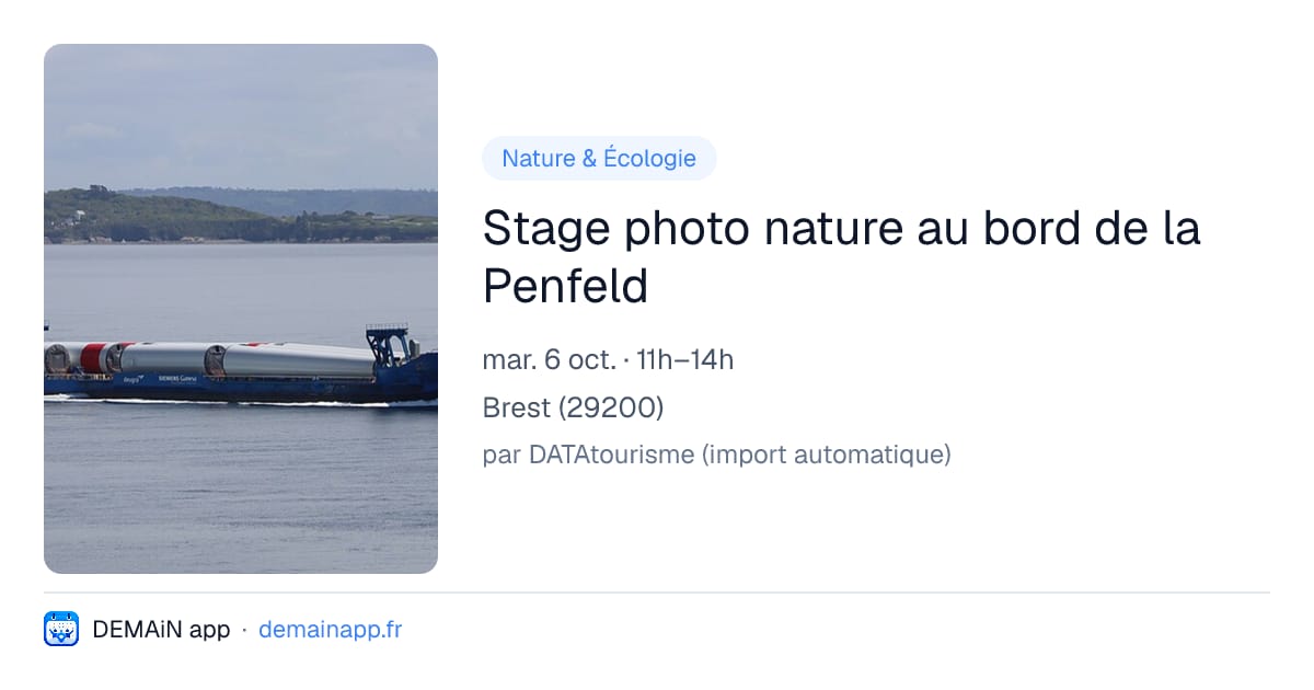 Stage photo nature au bord de la Penfeld — Brest
