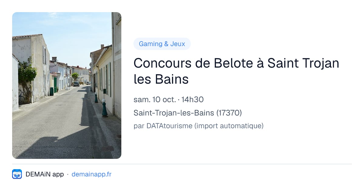 Concours de Belote à Saint Trojan les Bains — Saint-Trojan-les-Bains