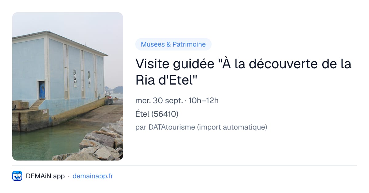 Visite guidée "À la découverte de la Ria d'Etel" — Étel