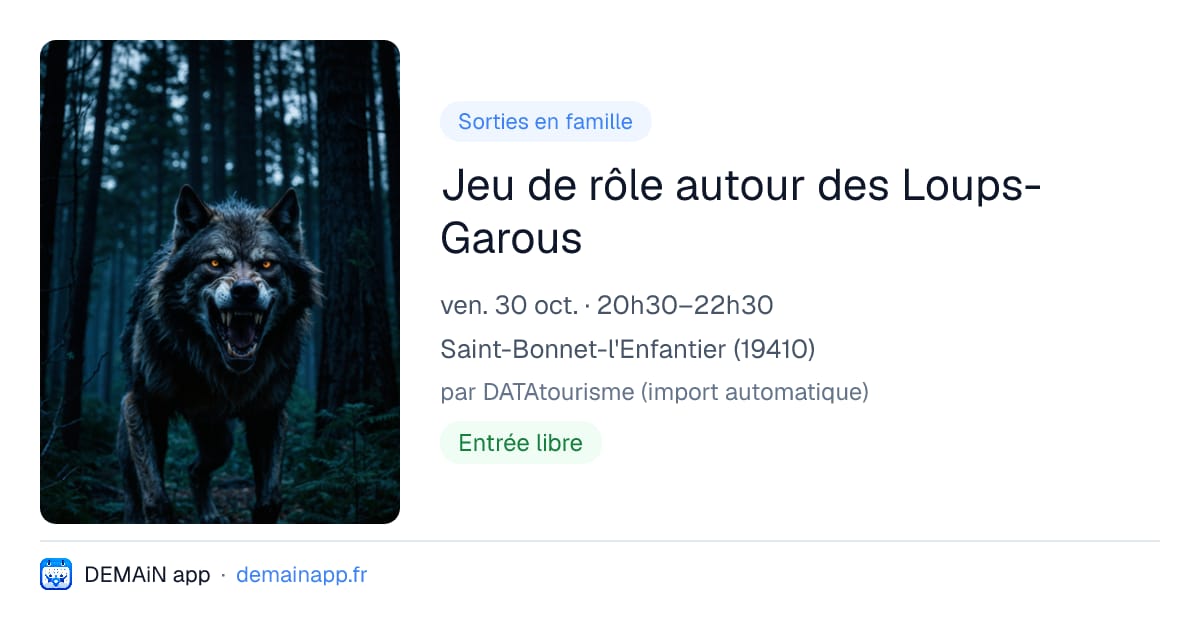 Jeu de rôle autour des Loups-Garous — Saint-Bonnet-l'Enfantier