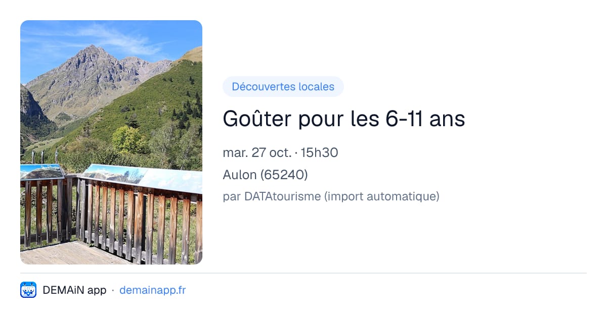 Goûter pour les 6-11 ans — Aulon