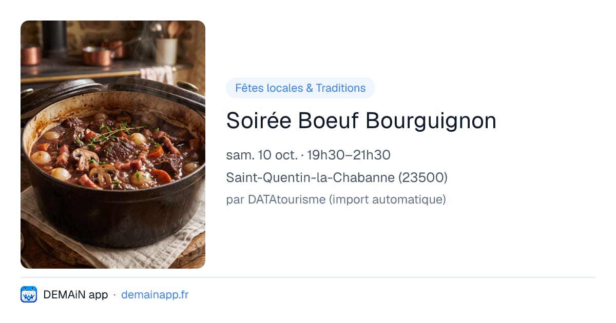 Soirée Boeuf Bourguignon — Saint-Quentin-la-Chabanne