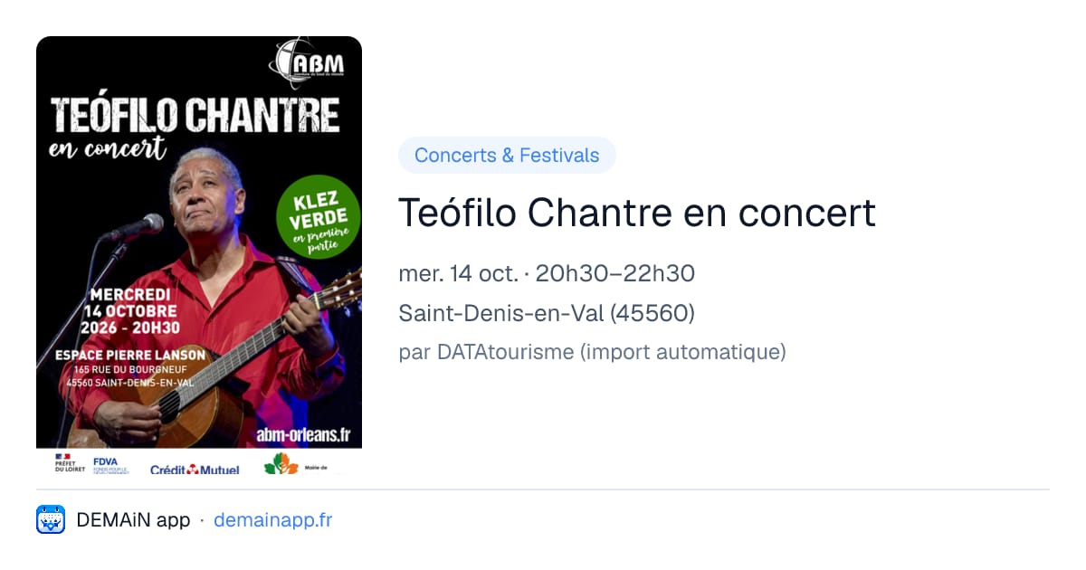 Teófilo Chantre en concert — Saint-Denis-en-Val