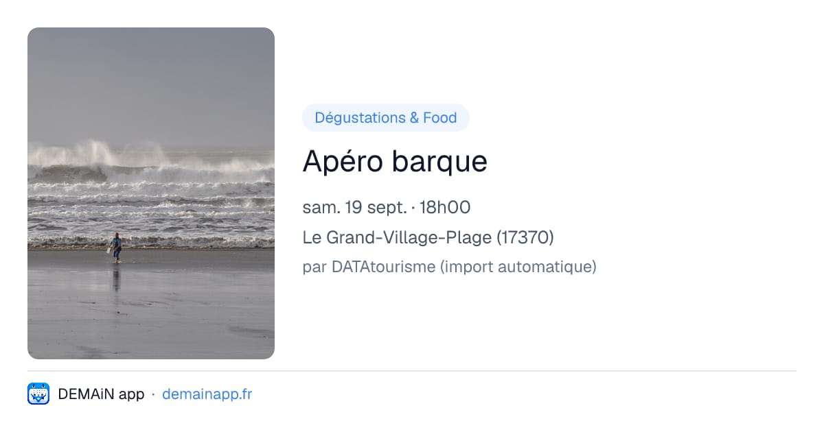 Apéro barque — Le Grand-Village-Plage
