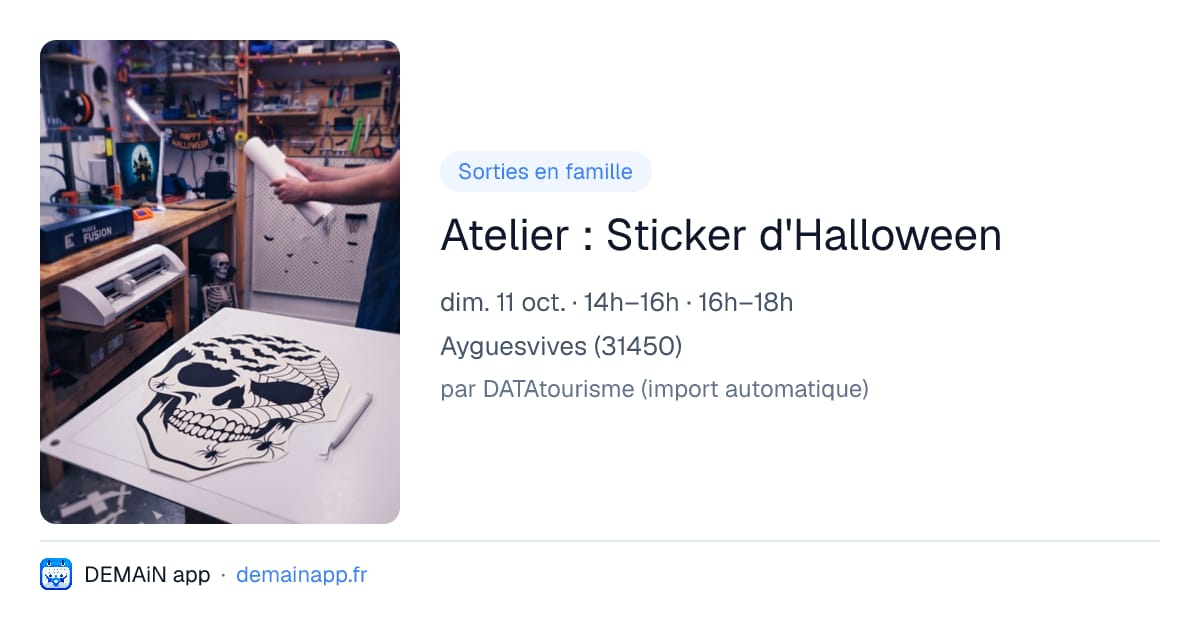 Atelier : Sticker d'Halloween — Ayguesvives