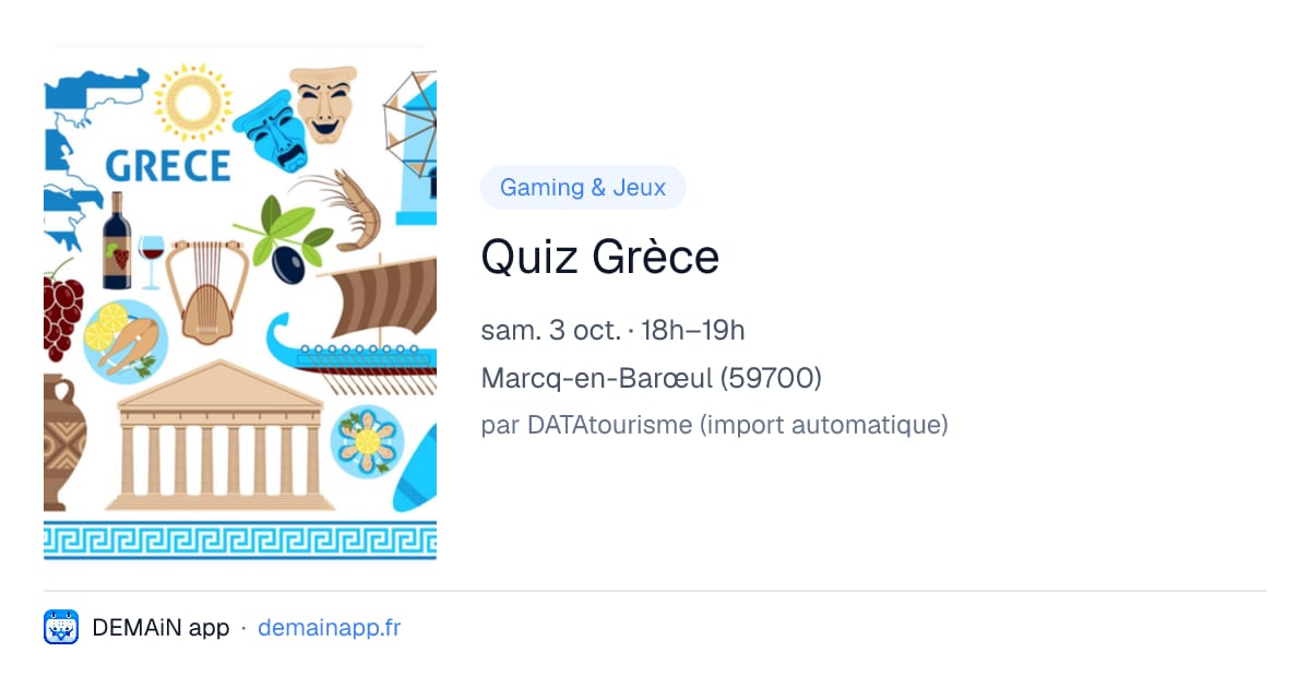 Quiz Grèce — Marcq-en-Barœul