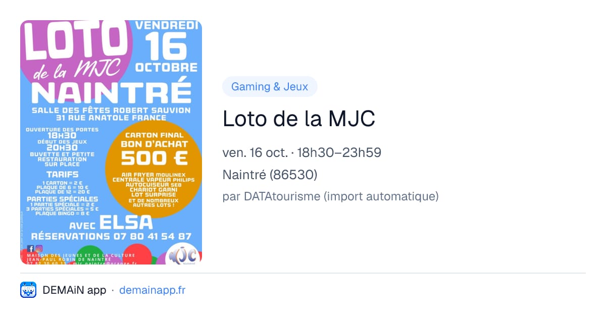 Loto de la MJC — Naintré