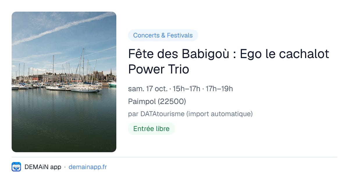 Fête des Babigoù : Ego le cachalot Power Trio — Paimpol