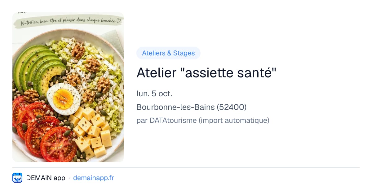 Atelier "assiette santé" — Bourbonne-les-Bains