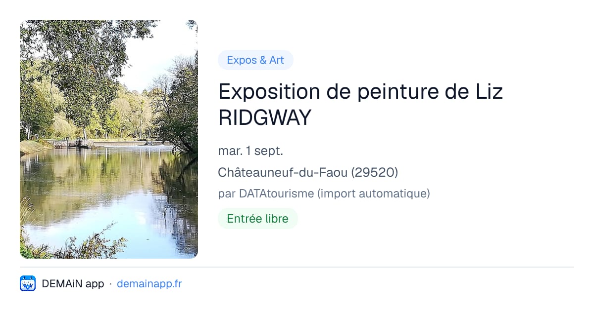 Exposition de peinture de Liz RIDGWAY — Châteauneuf-du-Faou