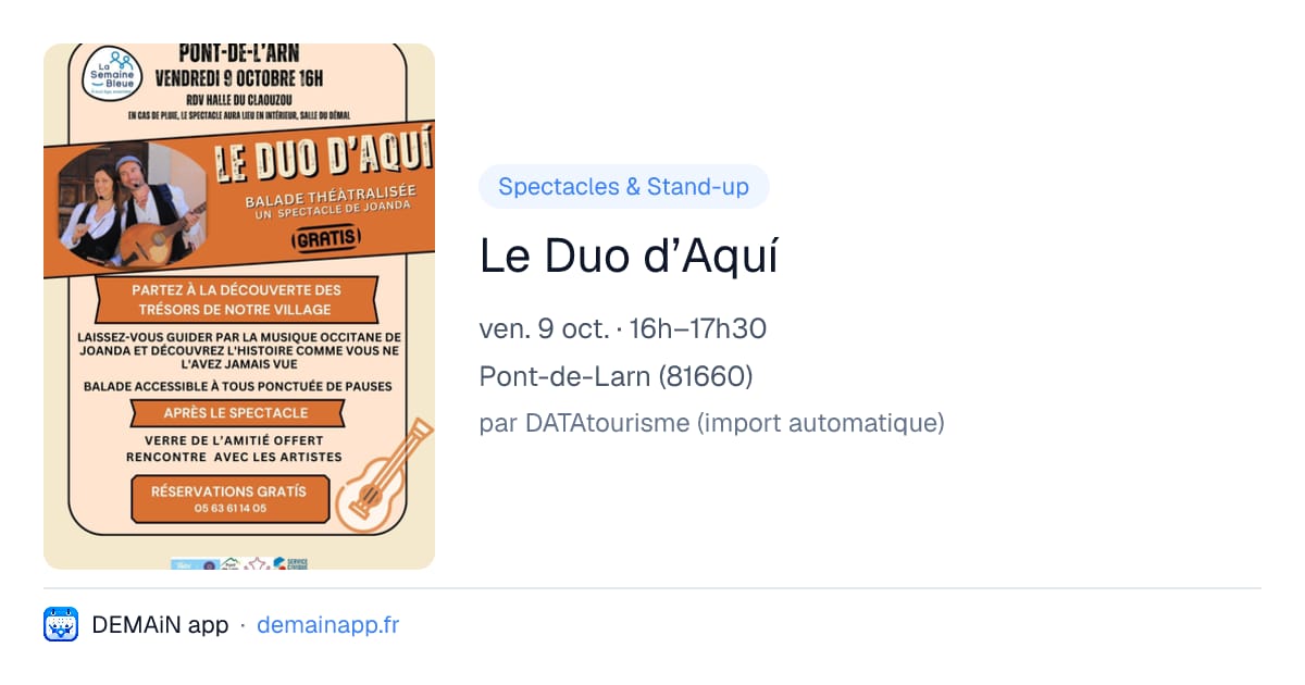 Le Duo d’Aquí — Pont-de-Larn