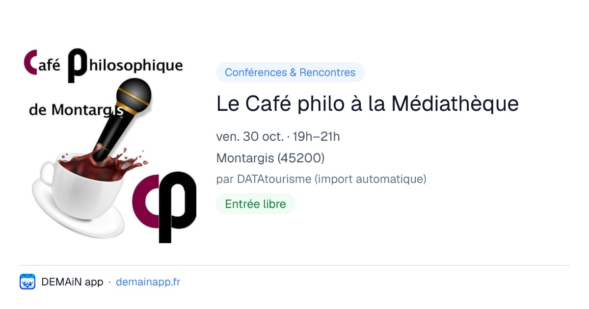 Le Café philo à la Médiathèque — Montargis