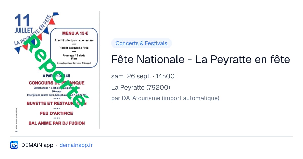 Fête Nationale - La Peyratte en fête — La Peyratte