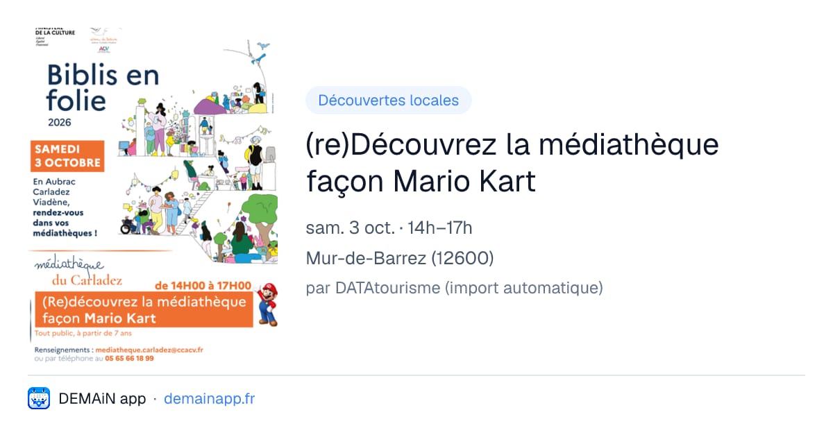 (re)Découvrez la médiathèque façon Mario Kart — Mur-de-Barrez