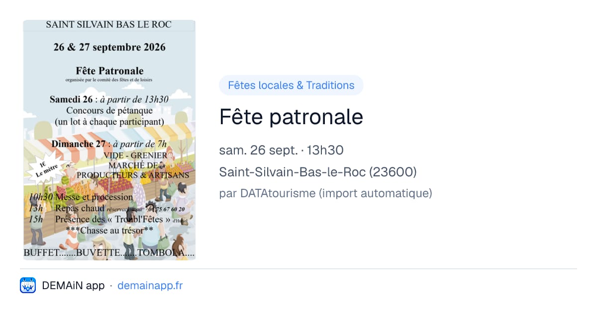 Fête patronale — Saint-Silvain-Bas-le-Roc