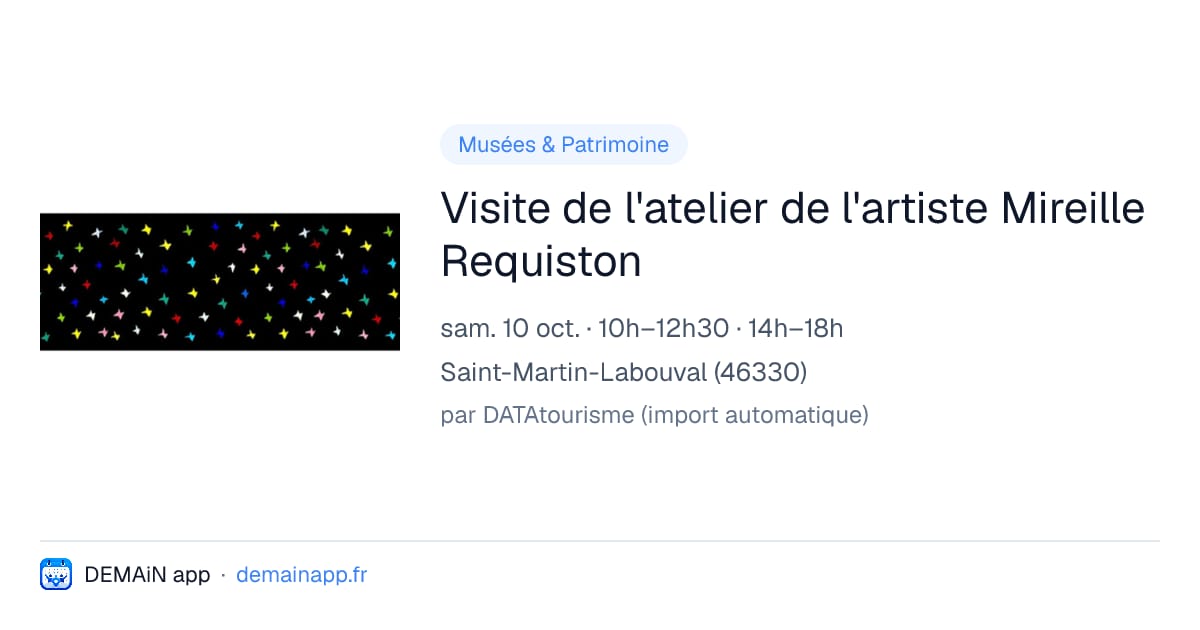 Visite de l'atelier de l'artiste Mireille Requiston — Saint-Martin-Labouval