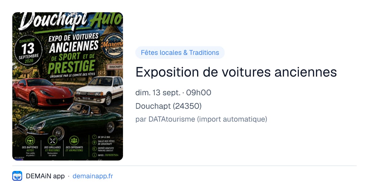 Exposition de voitures anciennes — Douchapt