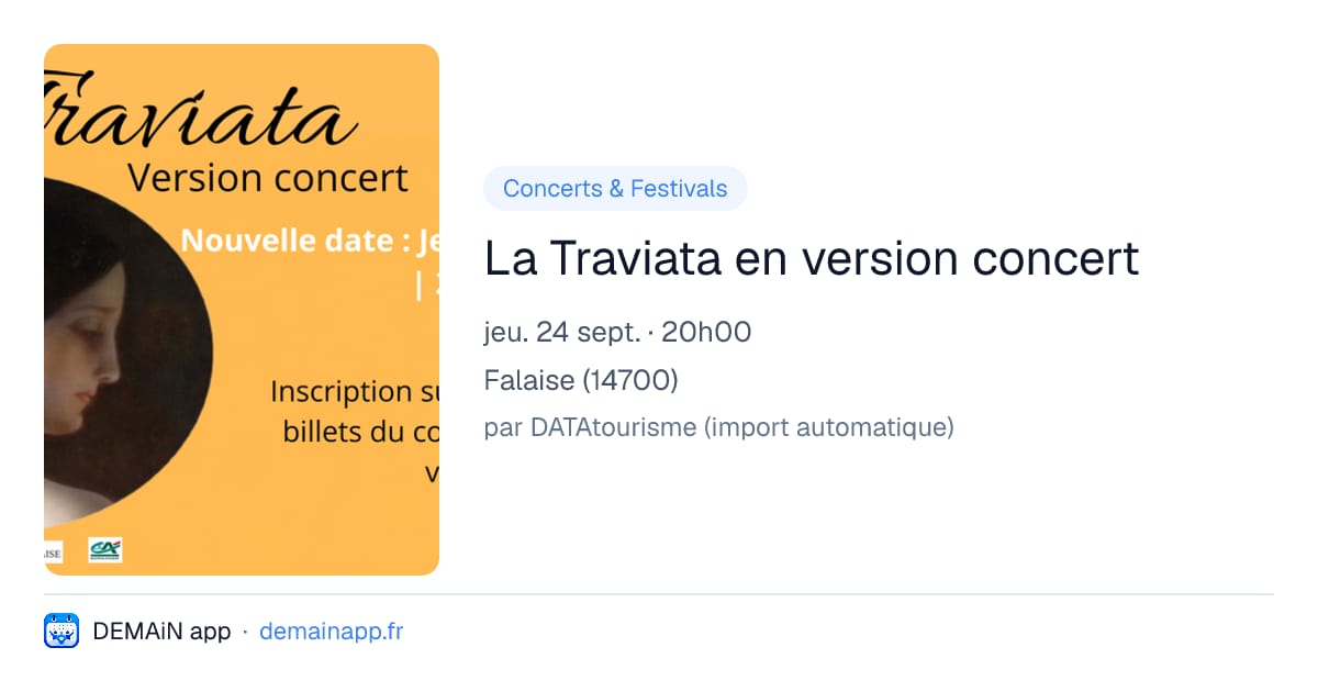 La Traviata en version concert — Falaise