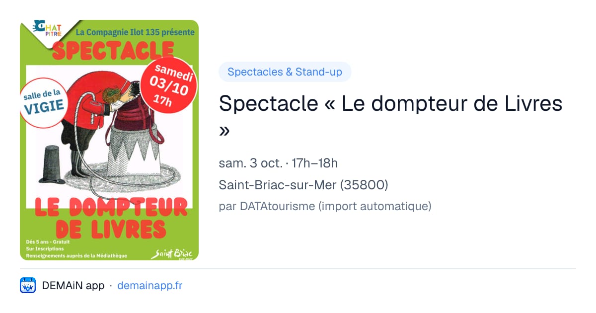 Spectacle « Le dompteur de Livres » — Saint-Briac-sur-Mer