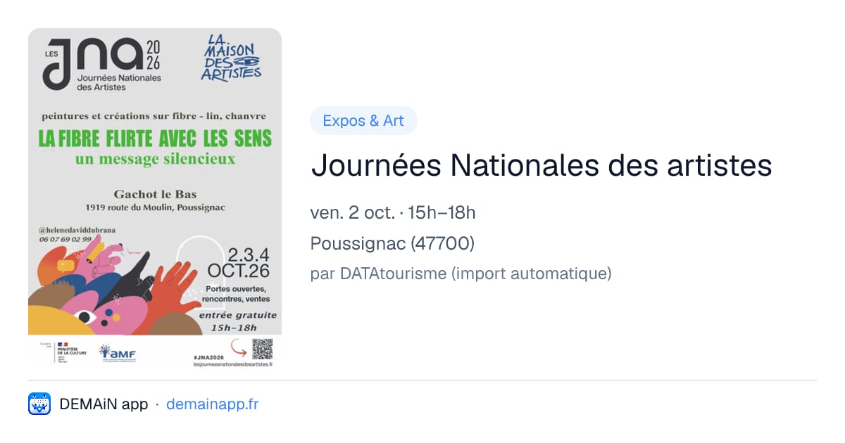 Journées Nationales des artistes — Poussignac