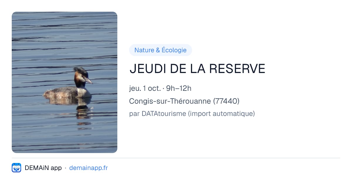 JEUDI DE LA RESERVE — Congis-sur-Thérouanne