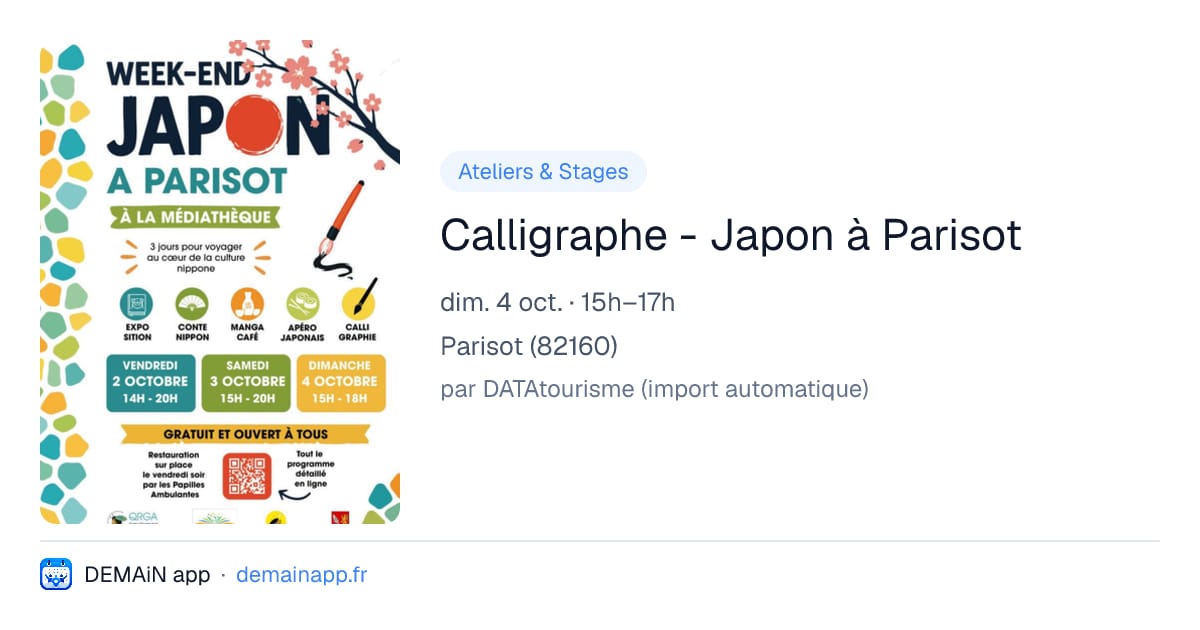 Calligraphe - Japon à Parisot — Parisot