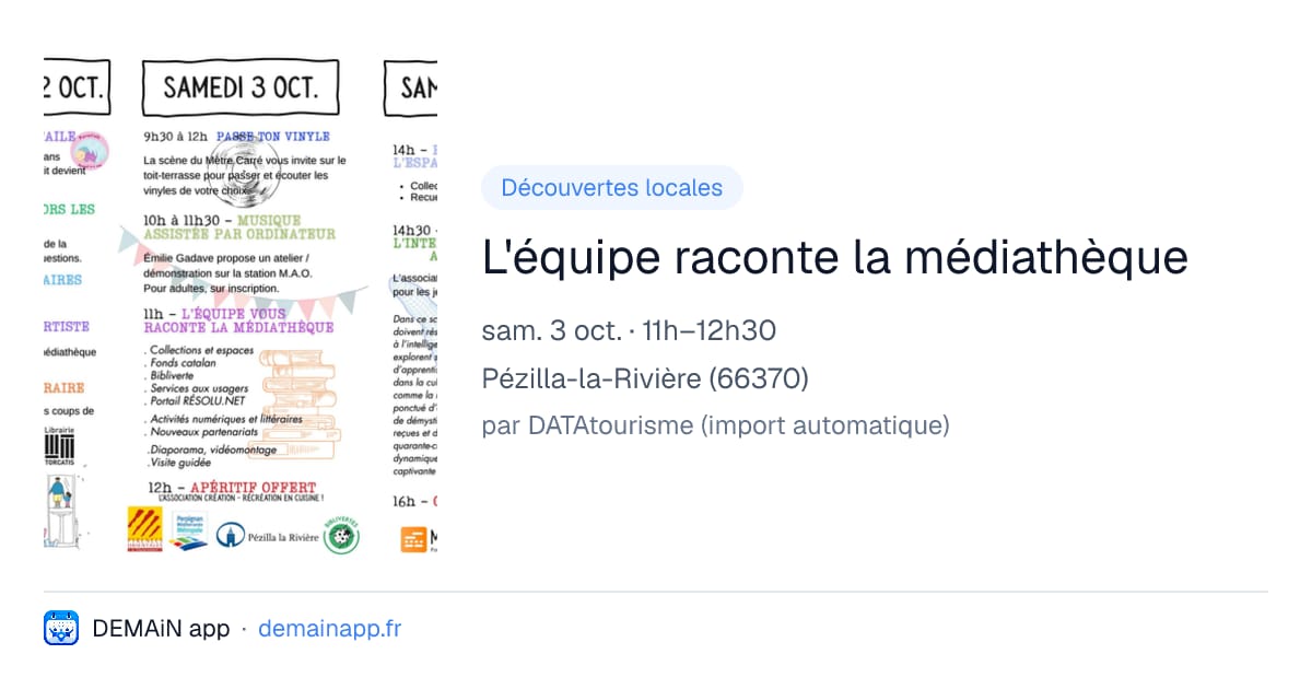 L'équipe raconte la médiathèque — Pézilla-la-Rivière