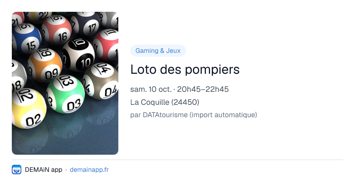 Loto des pompiers — La Coquille
