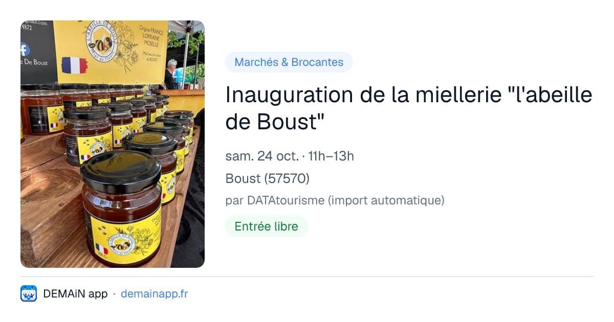 Inauguration de la miellerie "l'abeille de Boust" — Boust