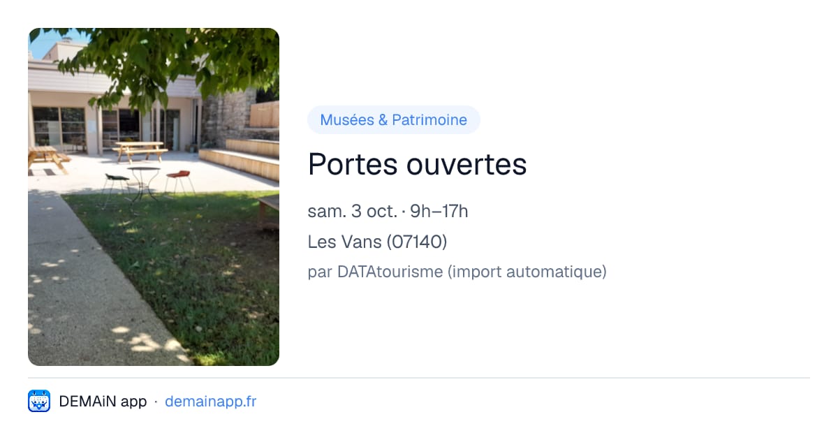 Portes ouvertes — Les Vans