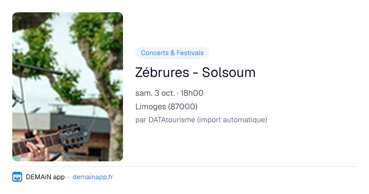Zébrures - Solsoum — Limoges