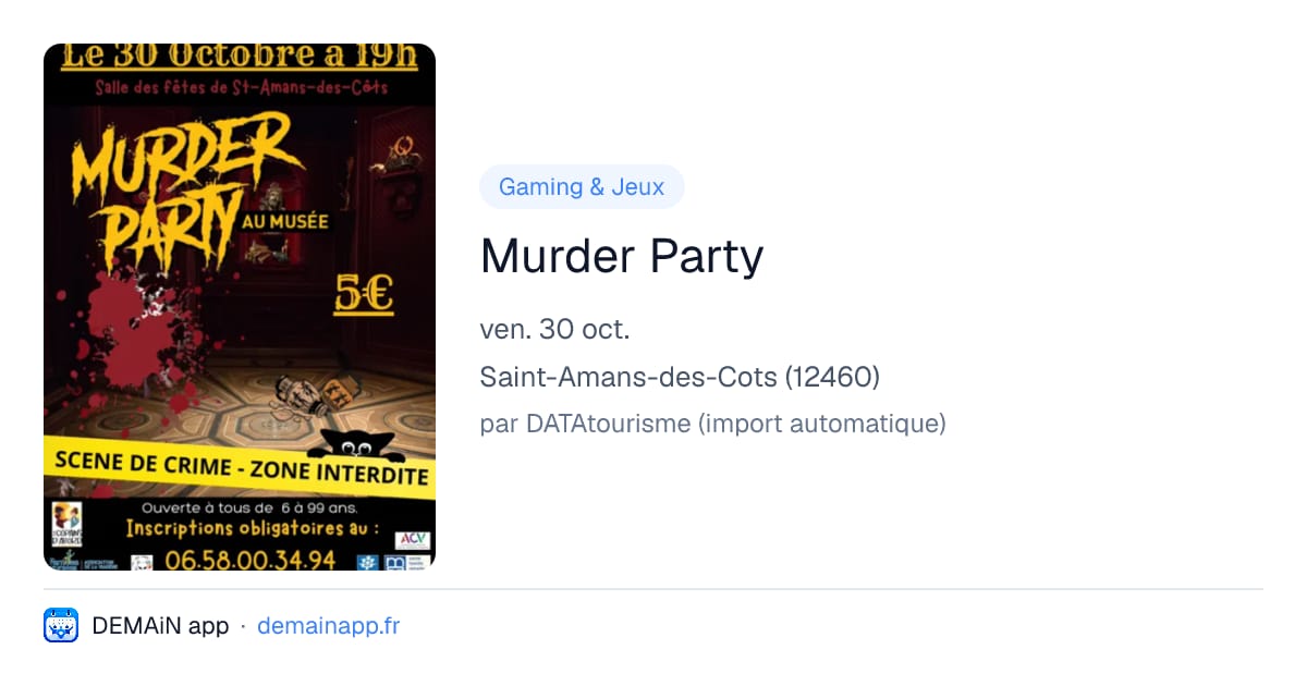 Murder Party — Saint-Amans-des-Cots