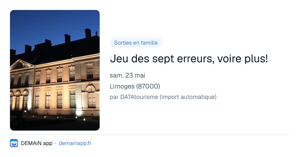 Jeu des sept erreurs, voire plus! — Limoges
